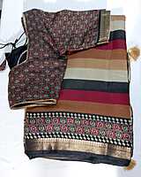 J497: Ready To Ship Beautiful  Maheshwari Silk Saree With Stitched Blouse