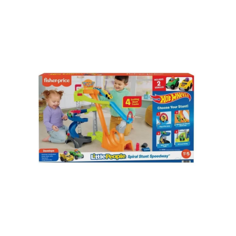 Fisher-Price Hot Wheels Little People Spiral Stunt Speedway