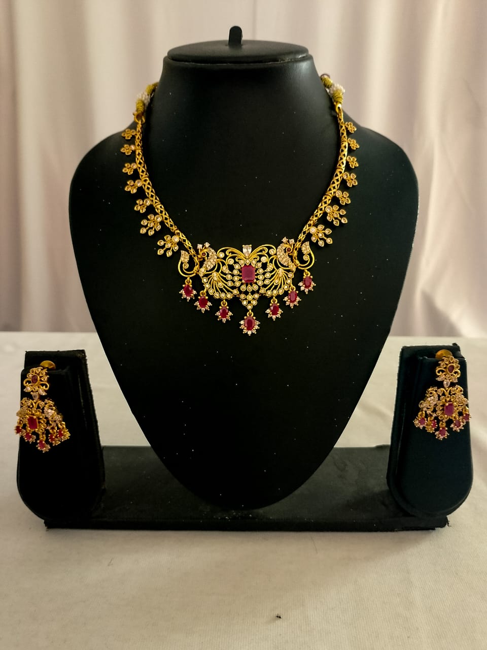 H21 : Ready To Ship Beautiful Peacock Design Necklace Set