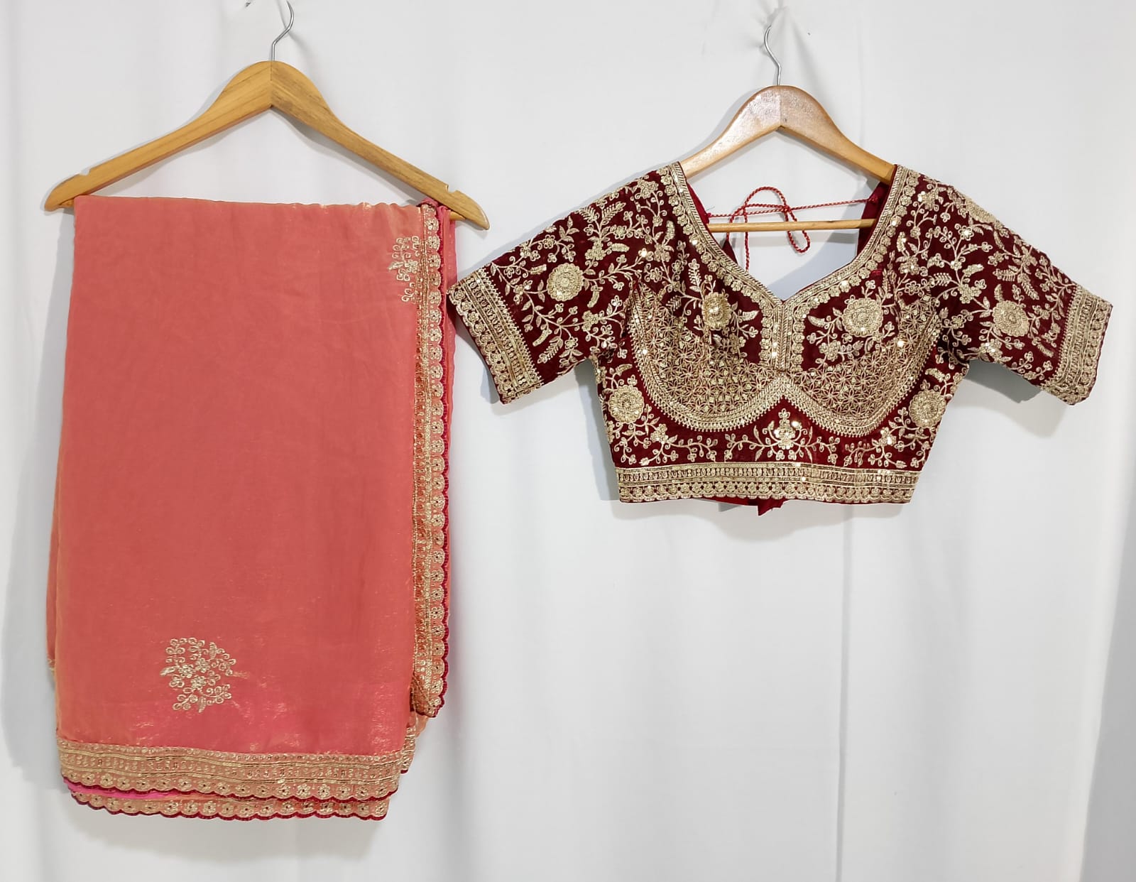 N357: Ready To Ship Beautiful Organza Saree With Stitched Blouse N357: Ready To Ship Beautiful Organza Saree With Stitched Blouse