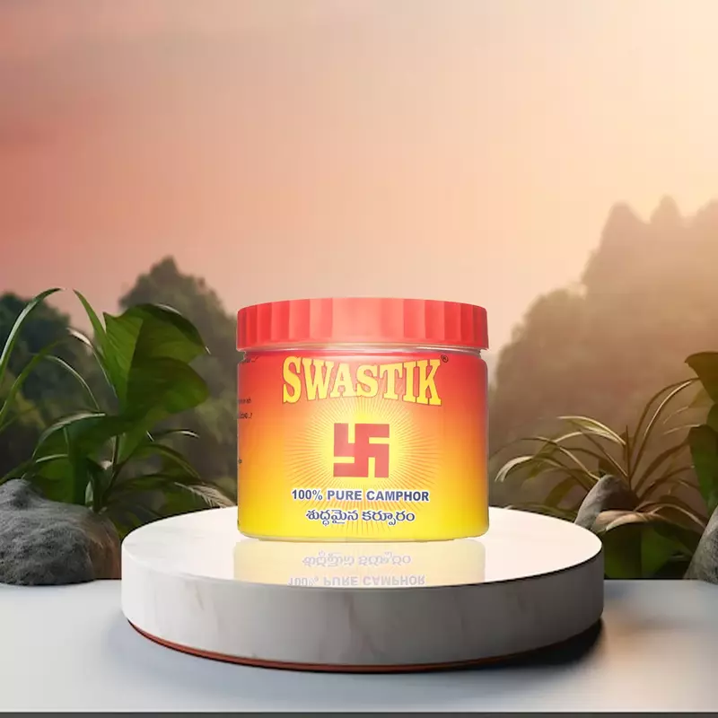 Swastik 100% Pure Camphor Tablets 450g x 2 Jars (As 1 Kg) Pack