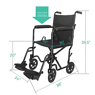 5014BK Lightweight Aluminum Transport Chair