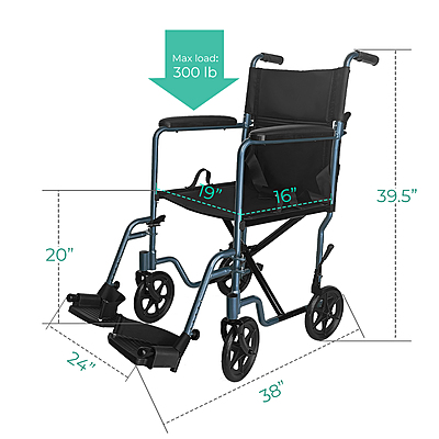 5014BL Lightweight Aluminum Transport Chair