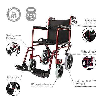 Lightweight Transport Chair 5015RD Lightweight Transport Chair 5015RD