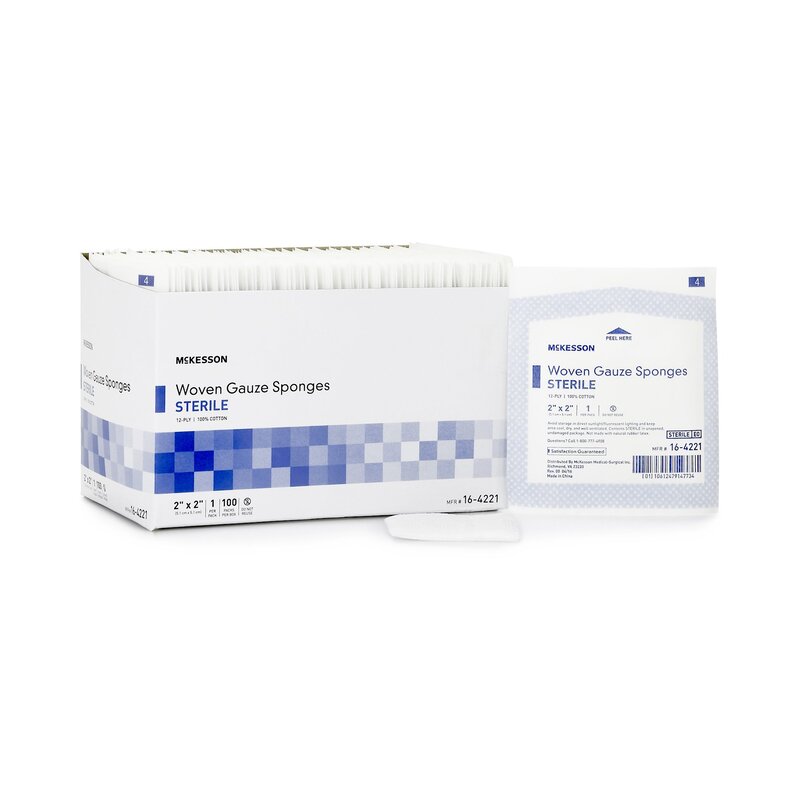 McKesson Sterile Gauze Sponge 2" x 2" 12-Ply (MPN 16-4221)