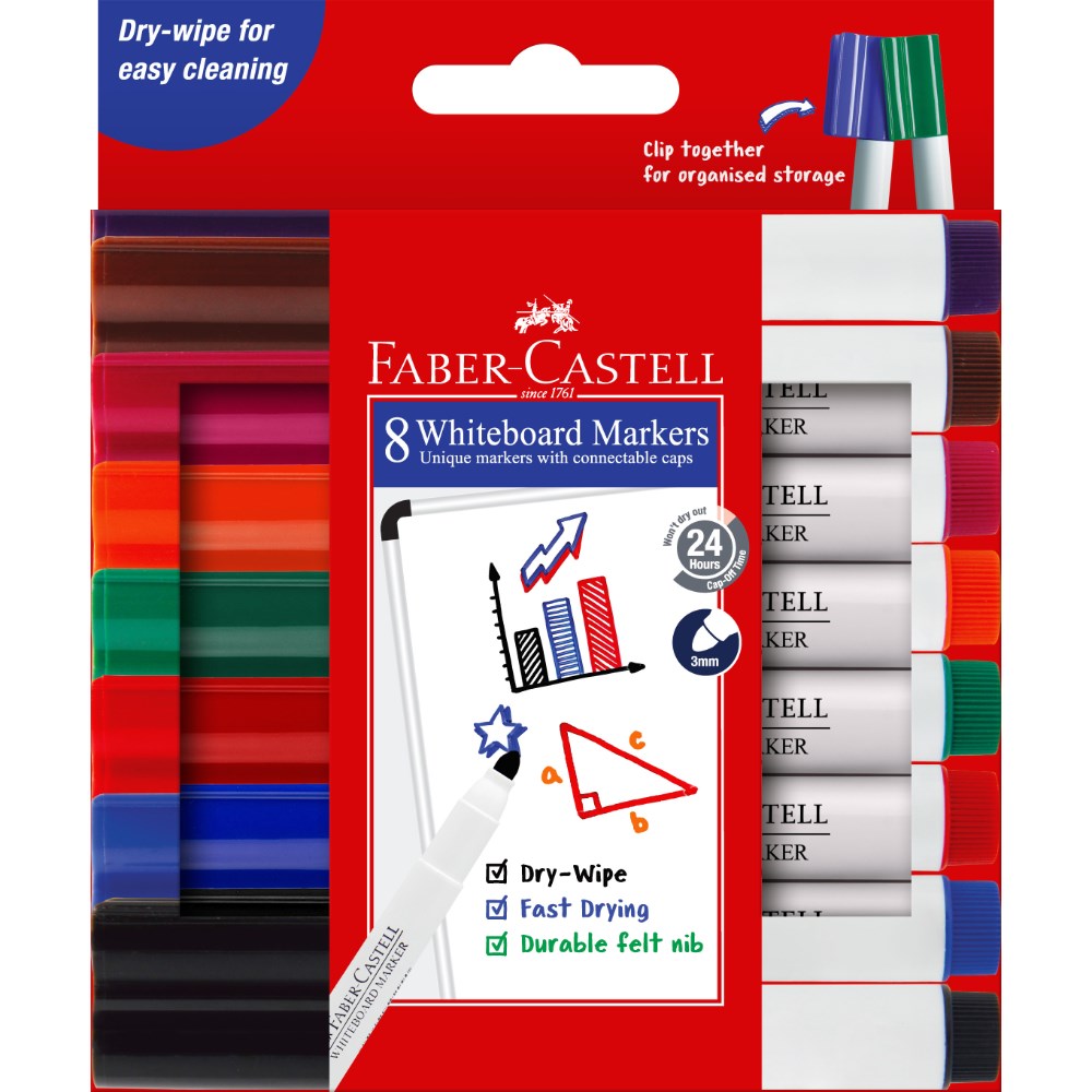 Faber-Castell Connector Whiteboard Marker Assorted Pack  Of 8