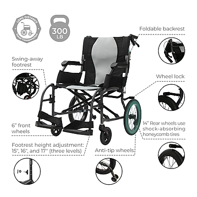 TravelerLite Lightweight Transport Chair 5018BK