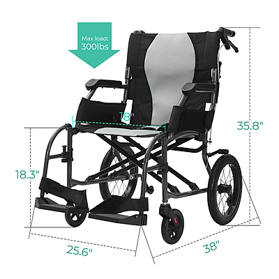 TravelerLite Lightweight Transport Chair 5018BK