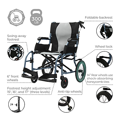 TravelerLite Lightweight Transport Chair 5018BL
