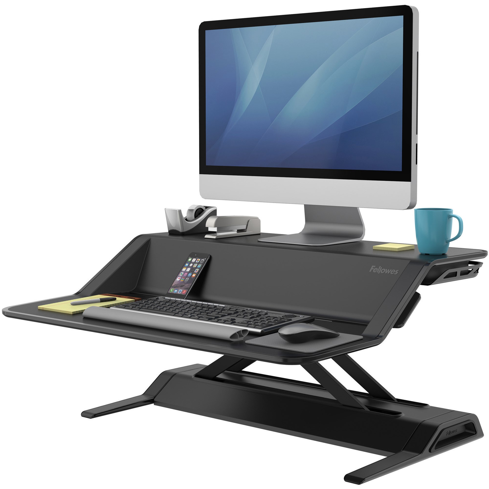 Fellowes Lotus Desktop Sit-Stand Workstation 832W x  616D x 10-440mmH Black