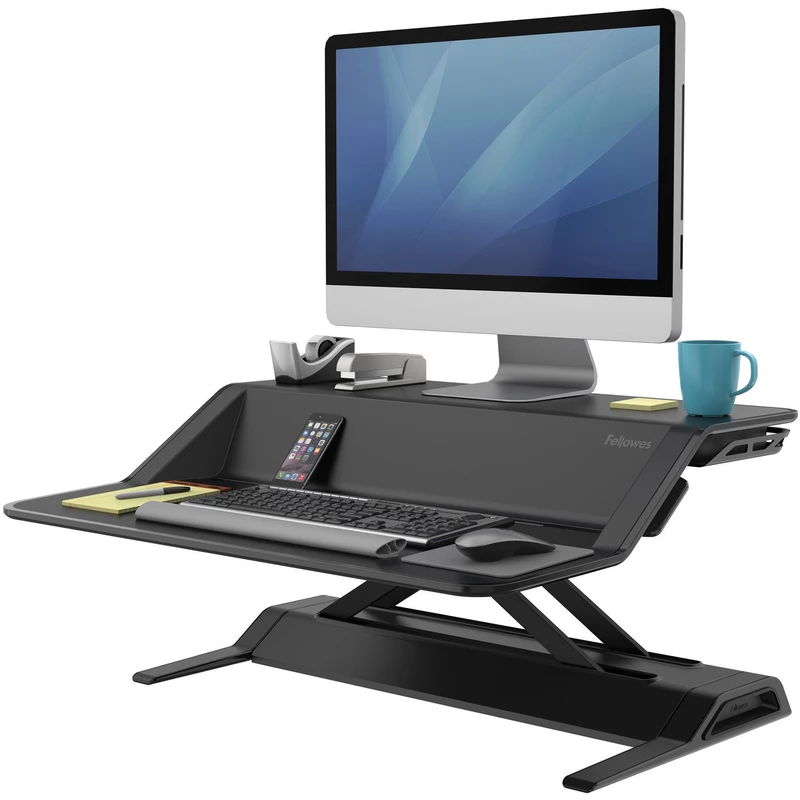 Fellowes Lotus Desktop Sit-Stand Workstation 832W x  616D x 10-440mmH Black