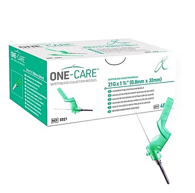 Medivena ONE-CARE® Safety Blood Collection Needle – 1¼ Inch, Without Holder