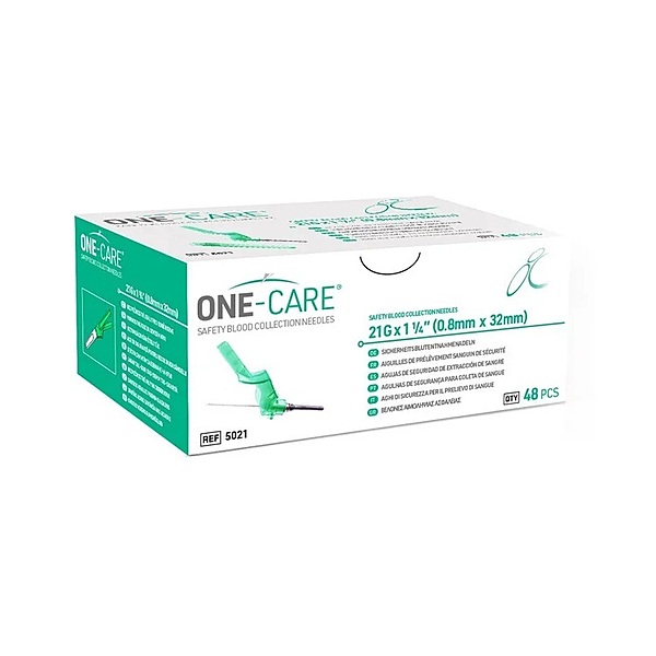 Medivena ONE-CARE® Safety Blood Collection Needle – 1¼ Inch, Without Holder