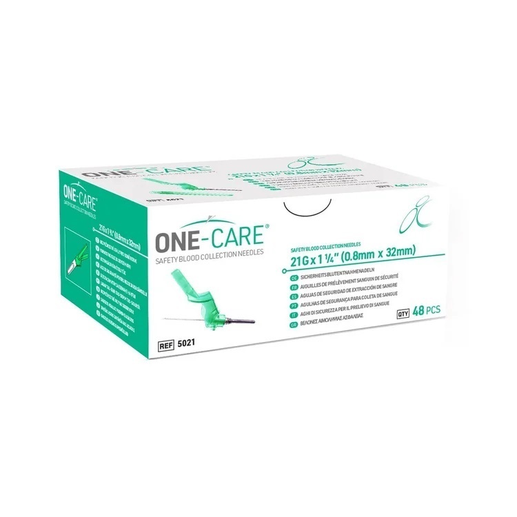 Medivena ONE-CARE® Safety Blood Collection Needle – 1¼ Inch, Without Holder