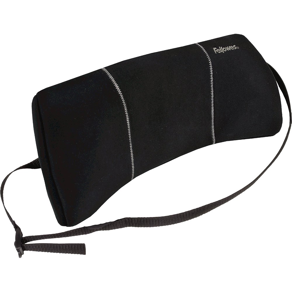 Fellowes Lumbar Back Support Low Profile Portable Black