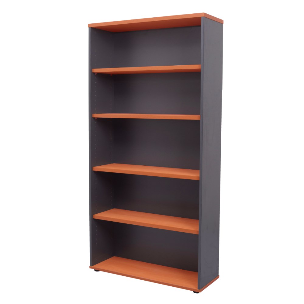 Rapidline Rapid Worker Bookcase 4 Shelves 900W x 315D x 1800mmH Cherry And Ironstone