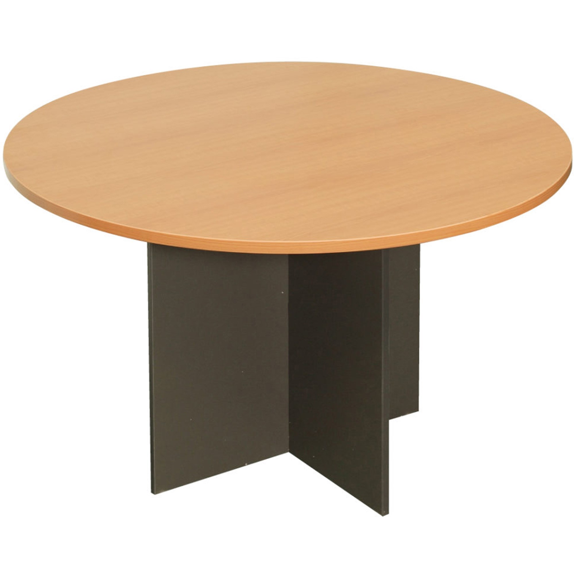 Rapidline Rapid Worker Round Table 1200D x 730mmH Beech Top Ironstone Base