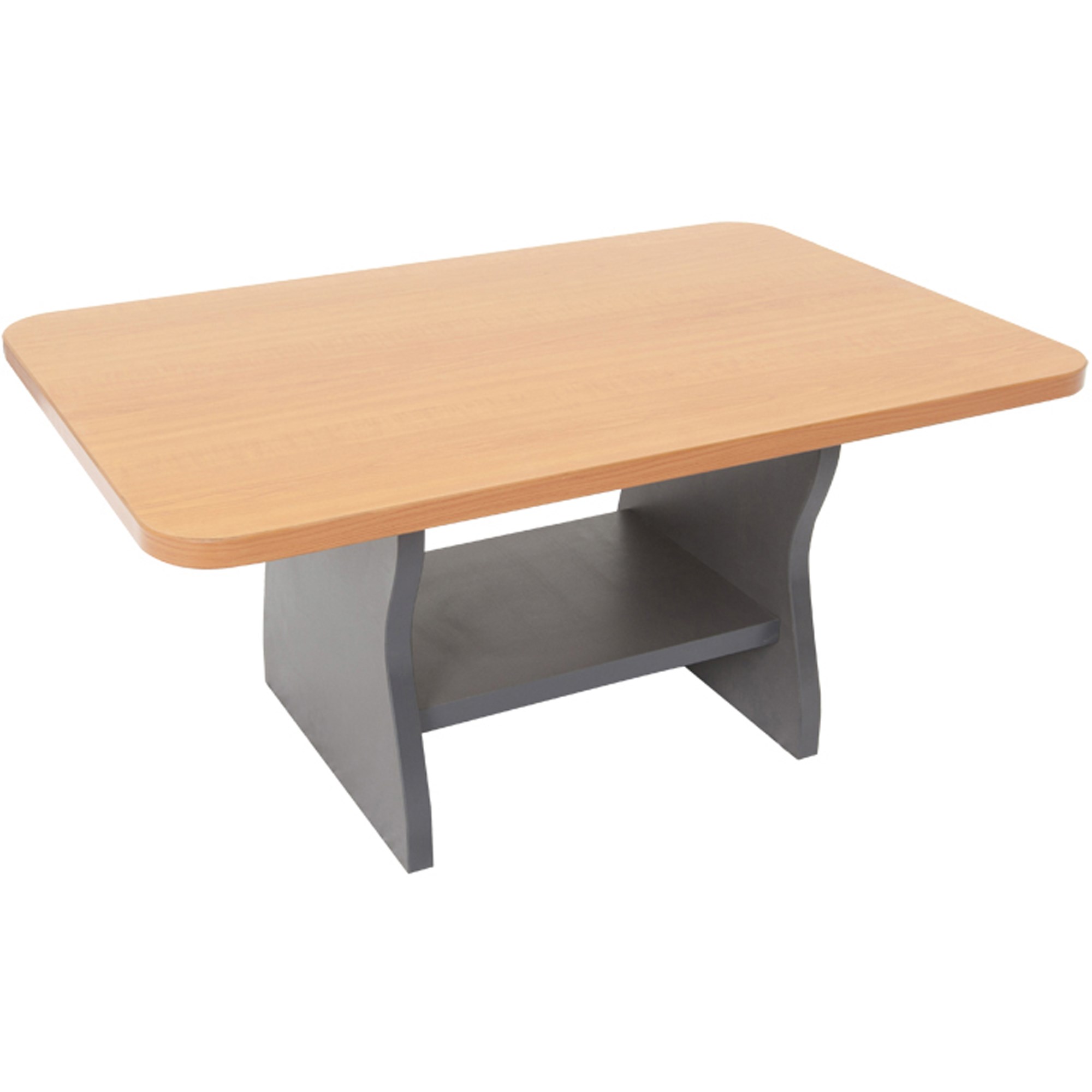 Rapidline Budget Coffee Table 900W x 600D x 425mmH Beech Top Ironstone Base
