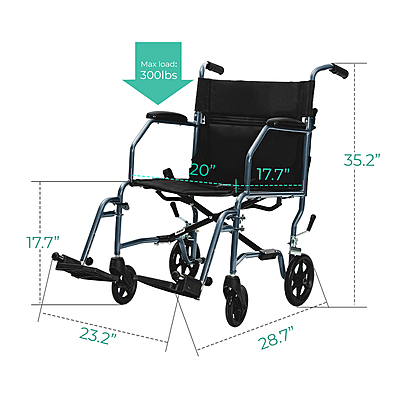 5023BL Lightweight Transport Chair with 20" Seat 5023BL Lightweight Transport Chair with 20" Seat
