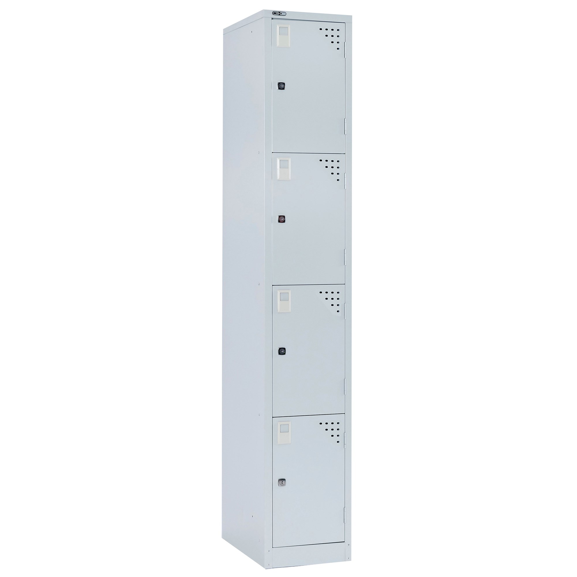 Rapidline Go Locker 4 Door 305W x 455D x 1830mmH Silver Grey