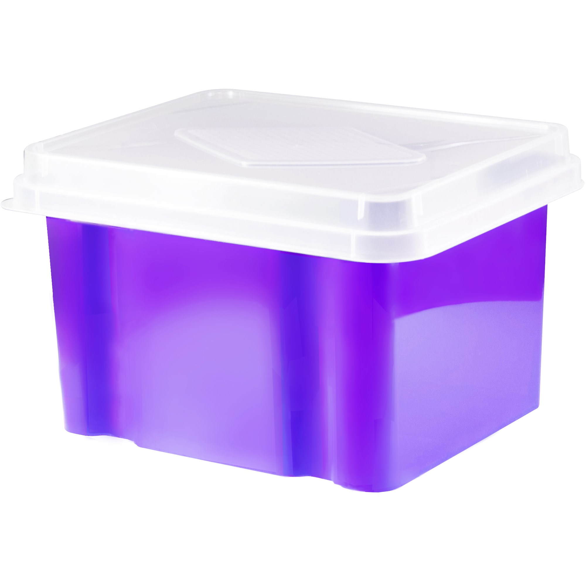 Italplast 32 Litre Plastic Suspension File & Storage Box  Grape Base Clear Lid