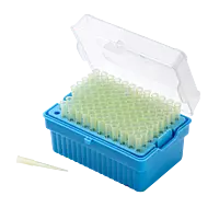 200μl Universal Pipette Tips, PP, Racked, Sterile, DNase & RNase free, Yellow