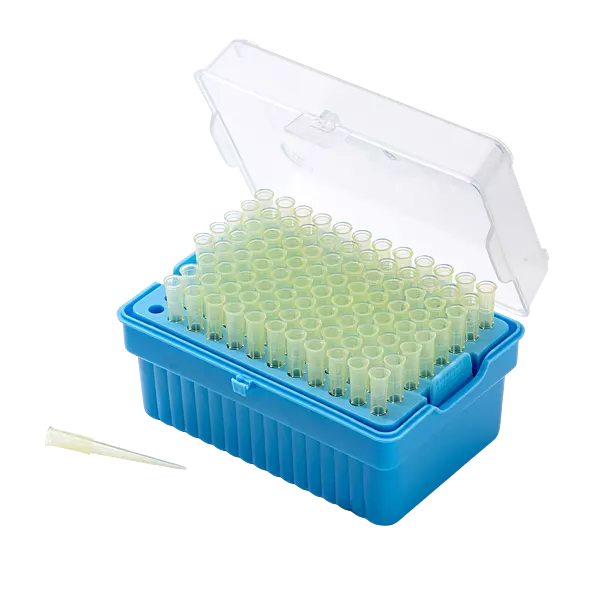 200μl Universal Pipette Tips, PP, Racked, Sterile, DNase & RNase free, Yellow