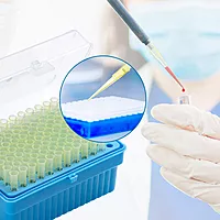 200μl Universal Pipette Tips, PP, Racked, Sterile, DNase & RNase free, Yellow