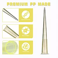 200μl Universal Pipette Tips, PP, Racked, Sterile, DNase & RNase free, Yellow