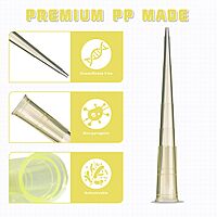 200μl Universal Pipette Tips, PP, Racked, Sterile, DNase & RNase free, Yellow