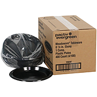 Novolex - Pactiv 9" Black Plate Impact Plastic Tableware 400 / cs