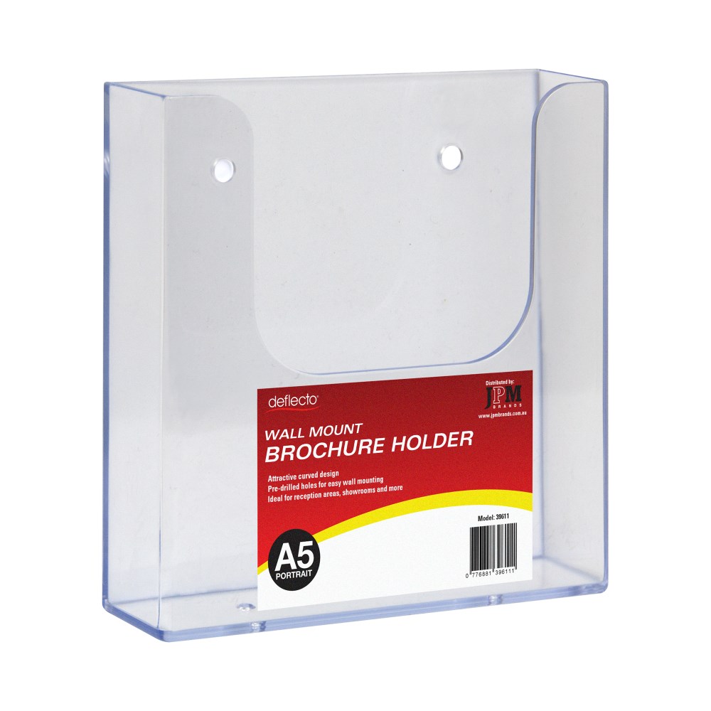 Deflecto Brochure Holder A5 Single Tier Wall Mount