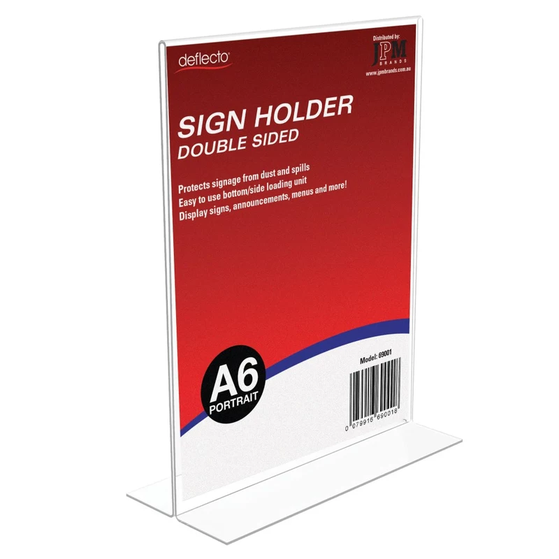 Deflecto Sign Holder Double Sided A6 Portrait