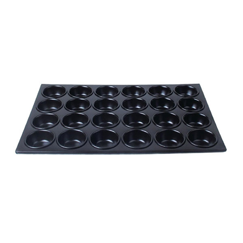 Vogue Aluminium Muffin Tray 24 Hole Non Stick - cup size 80x35mm