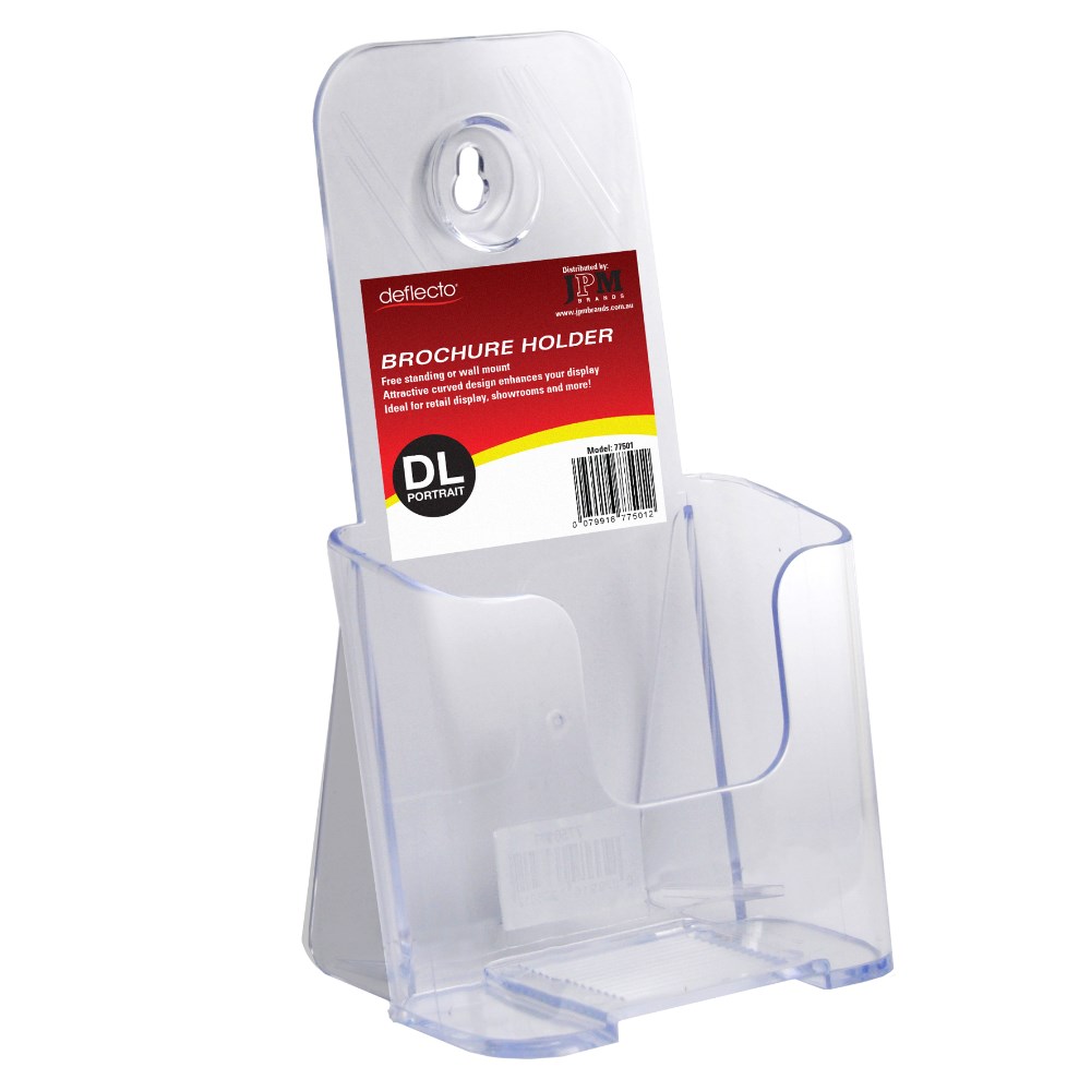 Deflecto Brochure Holder DL Single Tier Free Standing And Wall Mount