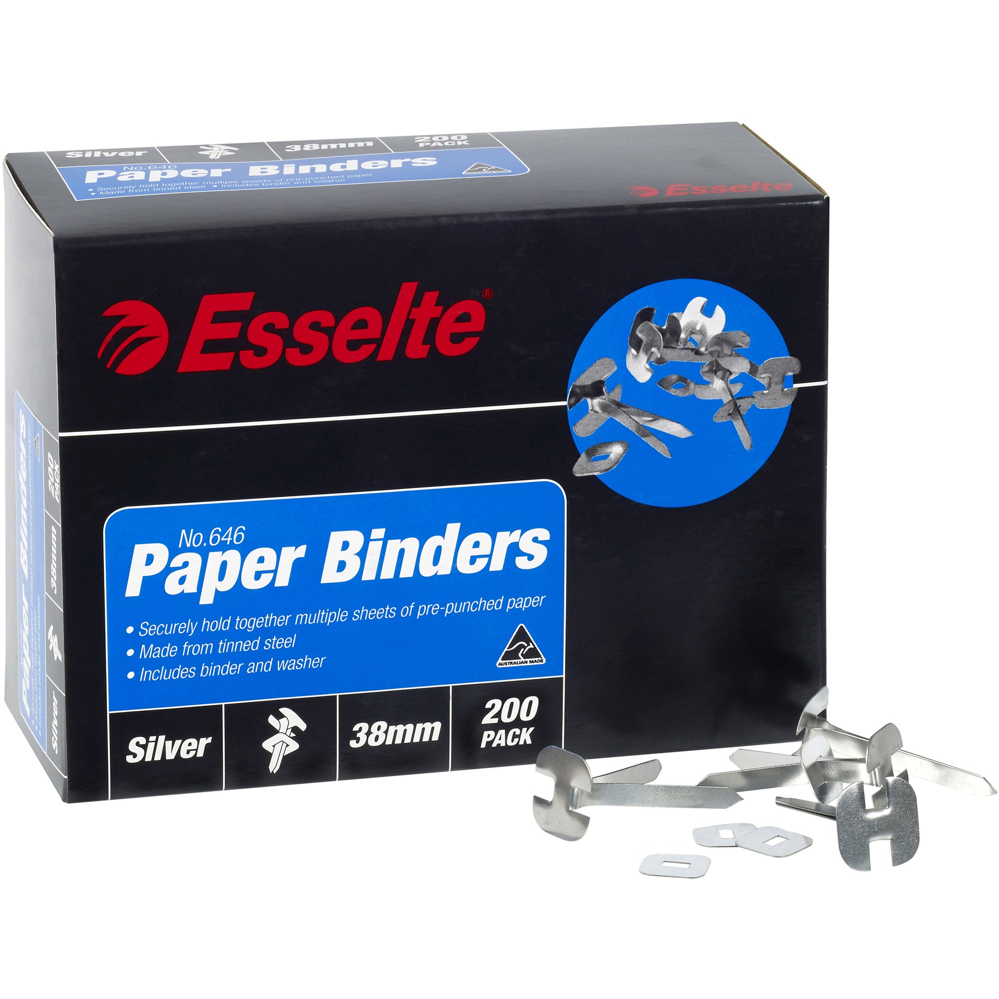 Esselte Paper Binders 38mm Box  Of 200