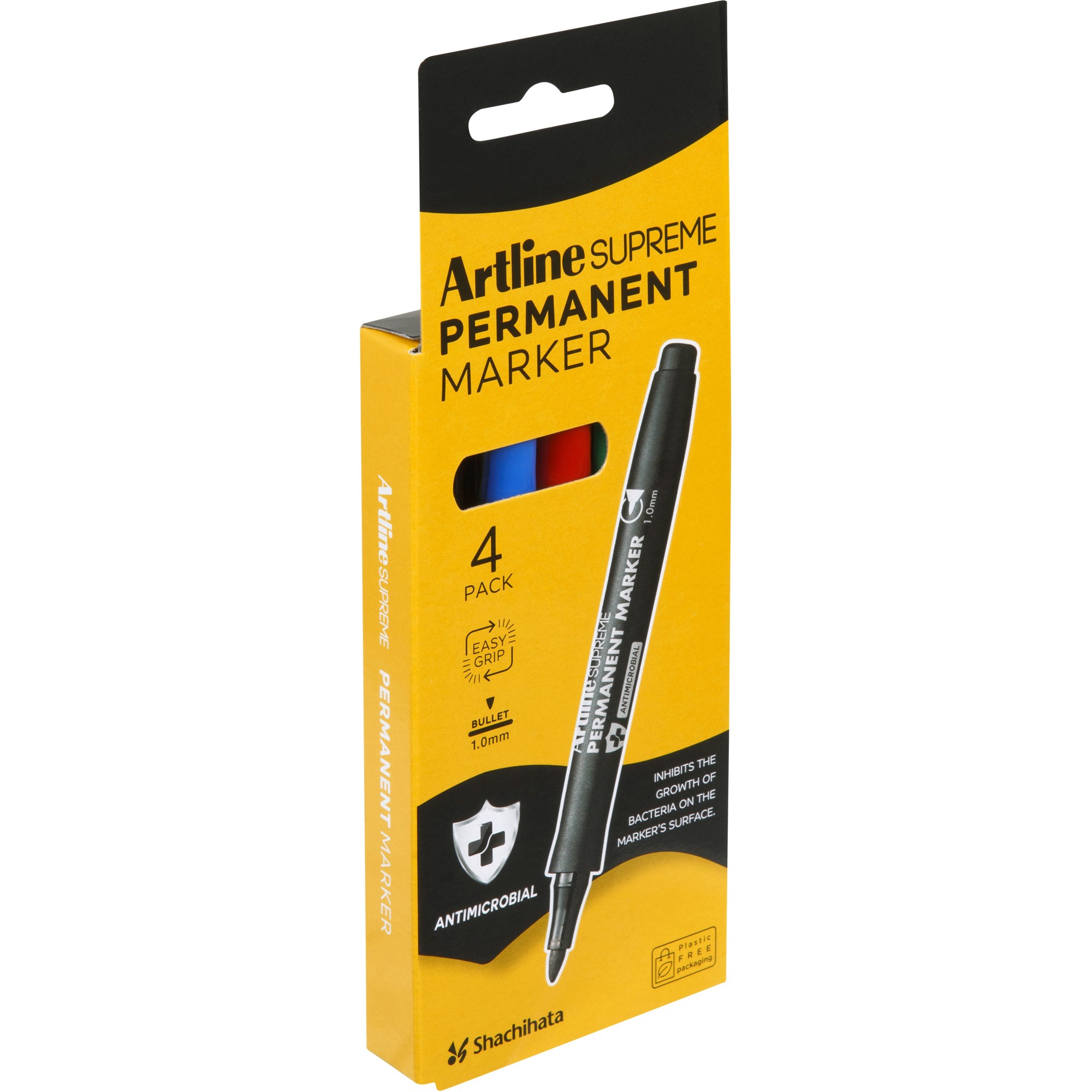 Artline Supreme Permanent Marker Bullet 1mm Assorted Colours Pack  Of 4