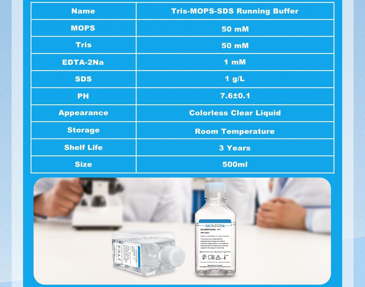 TRIS-MOPS Buffer (1x) 500mL