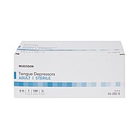 McKesson Tongue Depressor Senior 6" Sterile Wood Individually Wrapped
