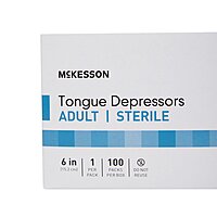 McKesson Tongue Depressor Senior 6" Sterile Wood Individually Wrapped