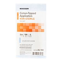McKesson Cotton-Tipped Swabsticks, 3" Wood Shaft, NonSterile