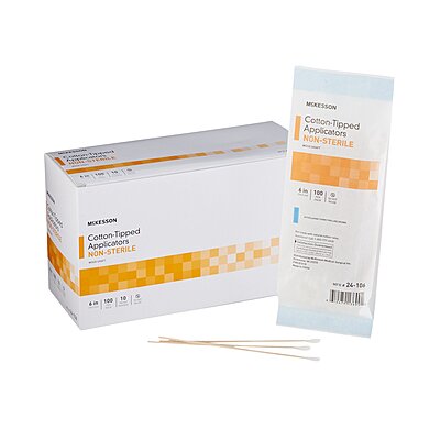 McKesson Cotton-Tipped Swabsticks, 6" Wood Shaft, NonSterile