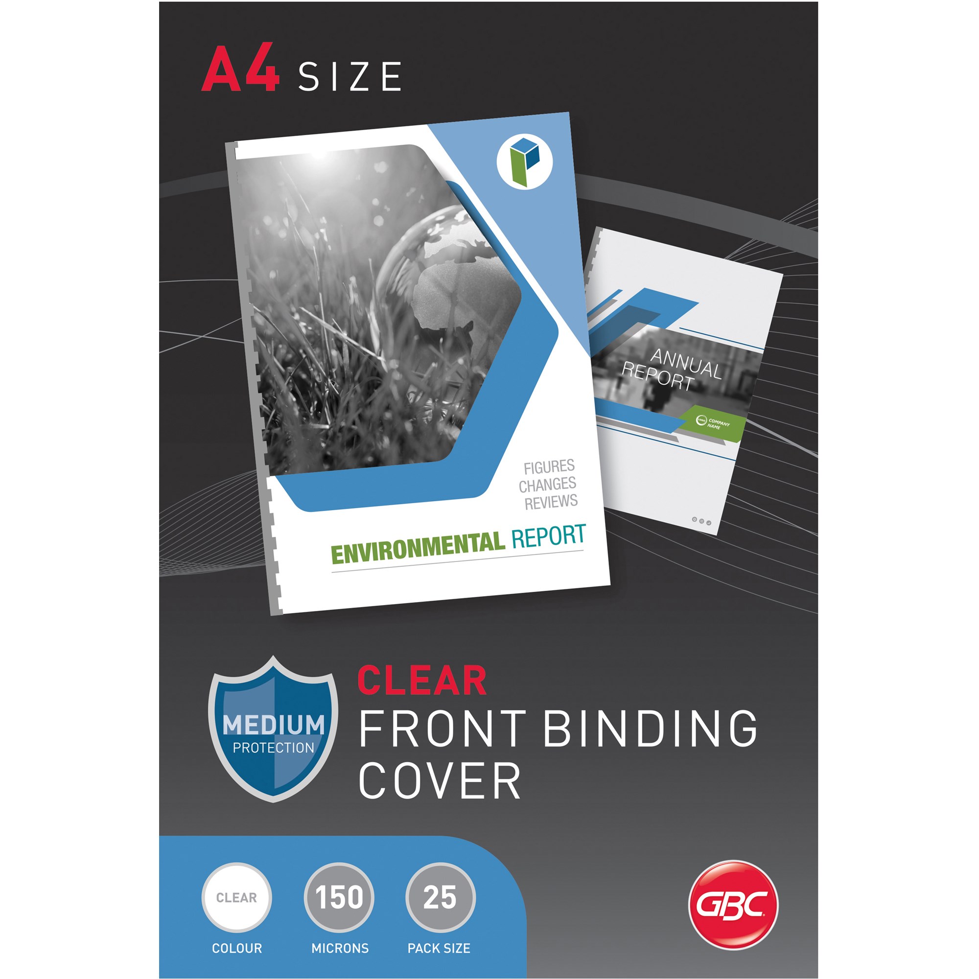 GBC Binding Cover A4 150 Micron Pack  Of 25 Clear