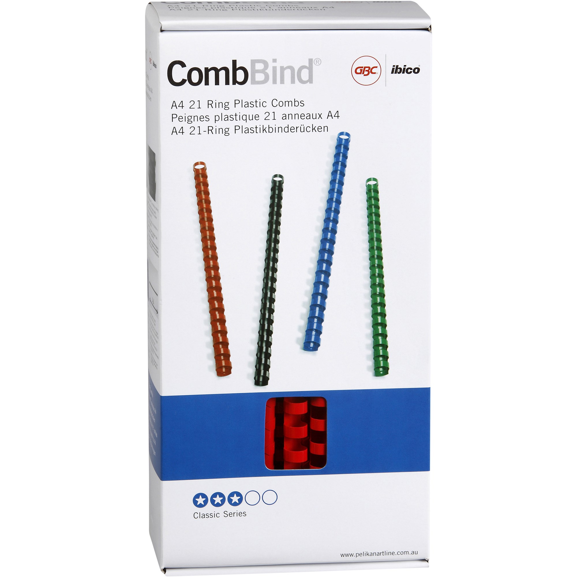 GBC Plastic Binding Comb 12mm 21 Loop 90 Sheets Capacity Red Pack  Of 100