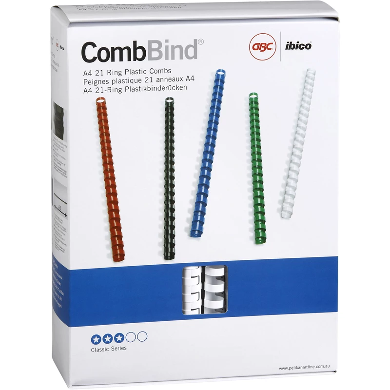 GBC Plastic Binding Comb 16mm 21 Loop 120 Sheets Capacity White Pack Of 100