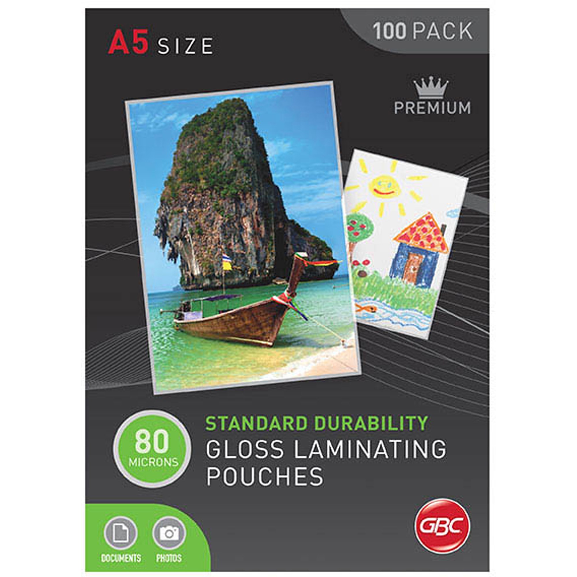 GBC Laminating Pouches A5 80 Micron Gloss Pack  Of 100