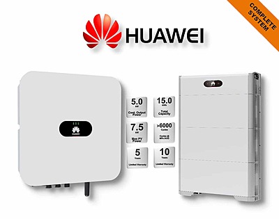 5.0 kW HUAWEI Fusion Solar Combo, c/w 15 kWh Floor Standing Lithium Battery