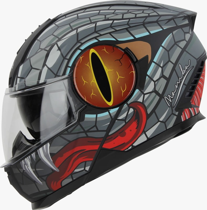 STEELBIRD SBH-40 ISS MAMBA GLOSSY BLACK/GREY C/V 580 MM