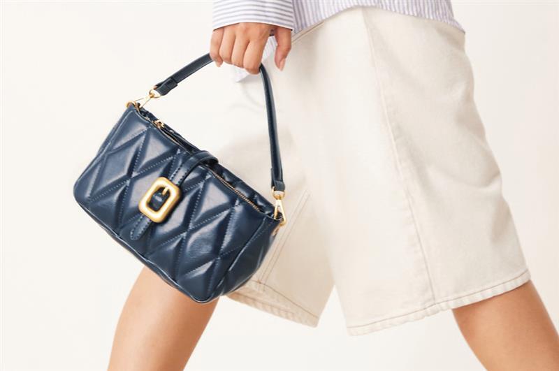Accessorize chunky quilted crossbody bag  navy blue
