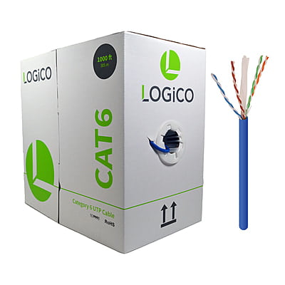 Cat6 UTP CCA Cable 23AWG 1000Ft Blue Cat6 UTP CCA Cable 23AWG 1000Ft Blue